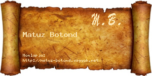 Matuz Botond névjegykártya